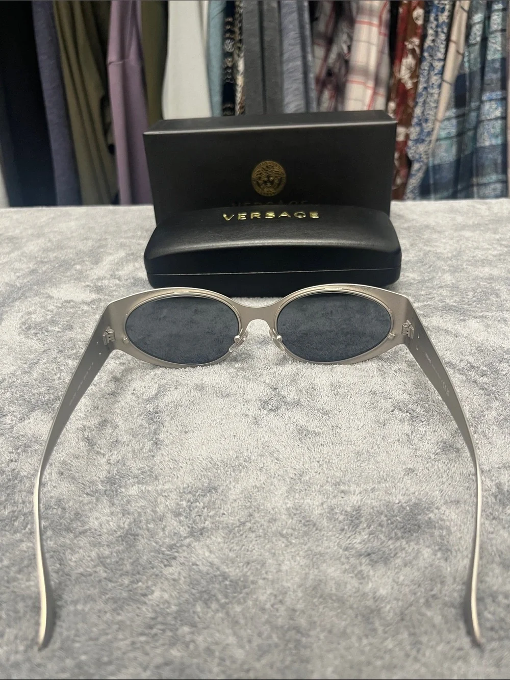 Versace Silver Sunglasses Sleek Modern Design